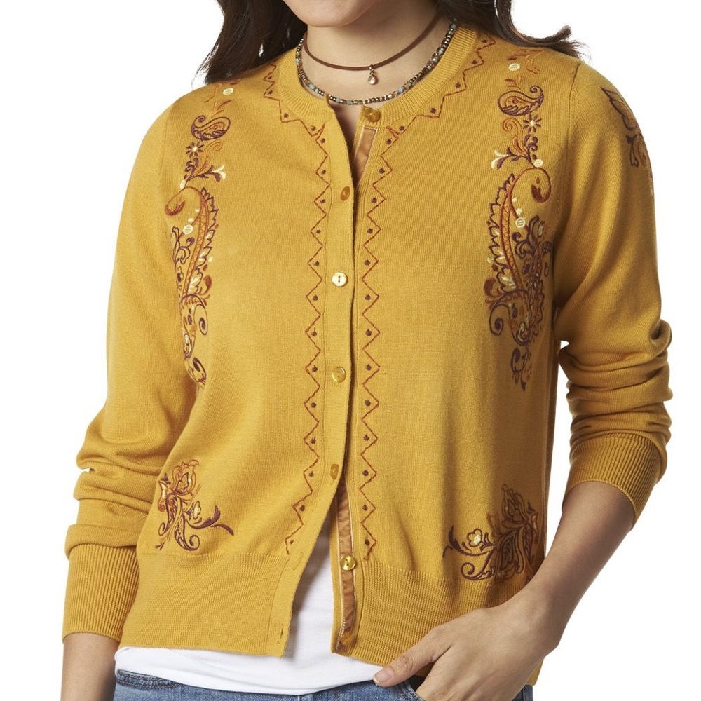 Embroidered Cardigan Sweater